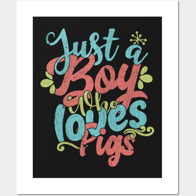 Just A Boy Who Loves Pigs - Farmer Gift graphic Wall Art by theodoros20